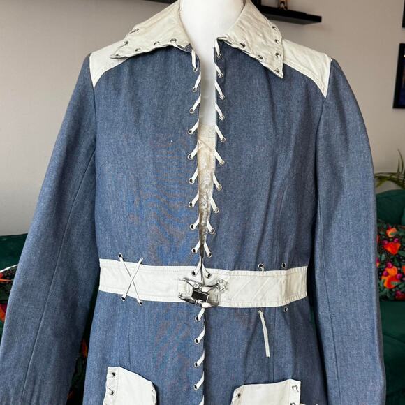 Vintage worldknits denim leather - Picture 2 of 8